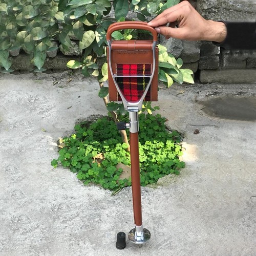Leather shooting stick - leather, folding
